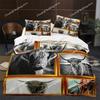 Highland Cow Duvet Cover King Queen Cattle Bedding Set Farmhouse Animal Quilt Cover Western Funny Bull Polyester Comforter Cover