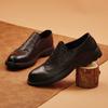Mode Heißverkaufende Herren Slipper Europa Amerika Klassische Braune Dicksohlige Business Kleiderschuhe Vielseitige Herren Leder Freizeitschuhe