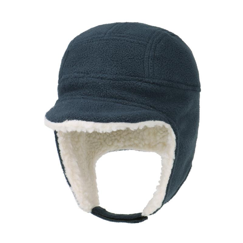 

Зима новый мальчики и девочки уличные лыжные ветрозащитные утолщенные ягненок шерсть детские ушные шапки термошапка сапфировый