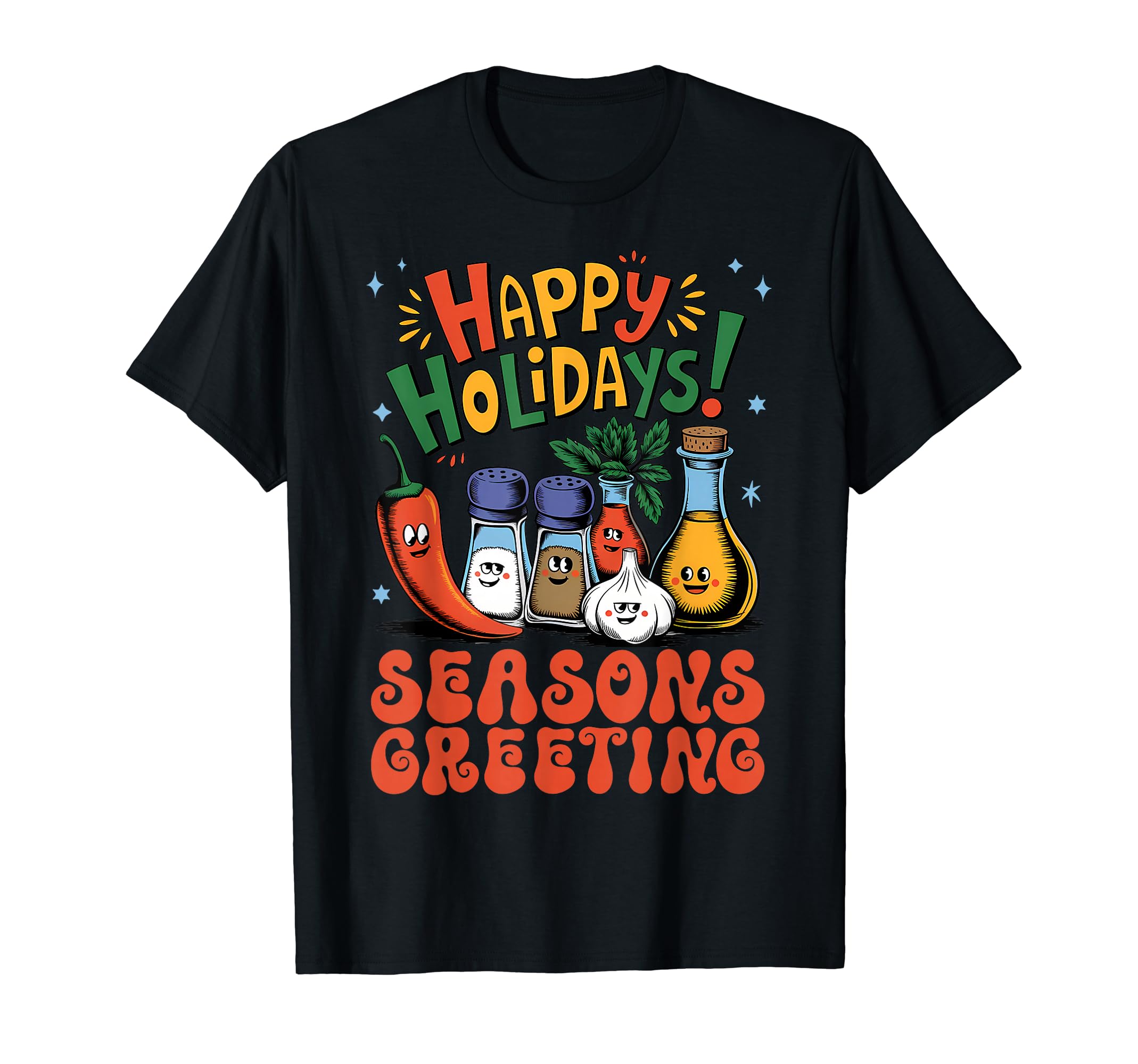 Happy Holidays Seasons Greeting Cute Otaku Style Character T-Shirt