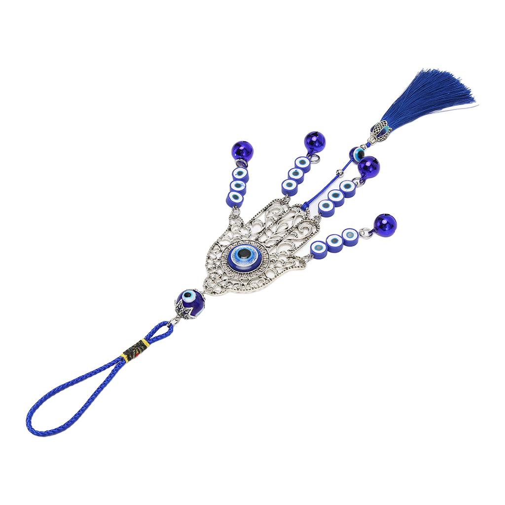 Blue Eye Car Hanging Ornament Good Luck Exquisite Car Mirror Decor Hanging for Backpack Home Decorations Silver