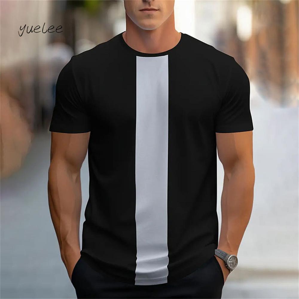 Men's T-Shirt Fashion Design Simple Printed Short Sleeve T-Shirt Oversized Sports Round Neck Tops Summer Men's Casual Clothing