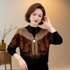 Plush Jacquard Rhinestone Top: Stylish, Slimming Autumn/Winter Layer