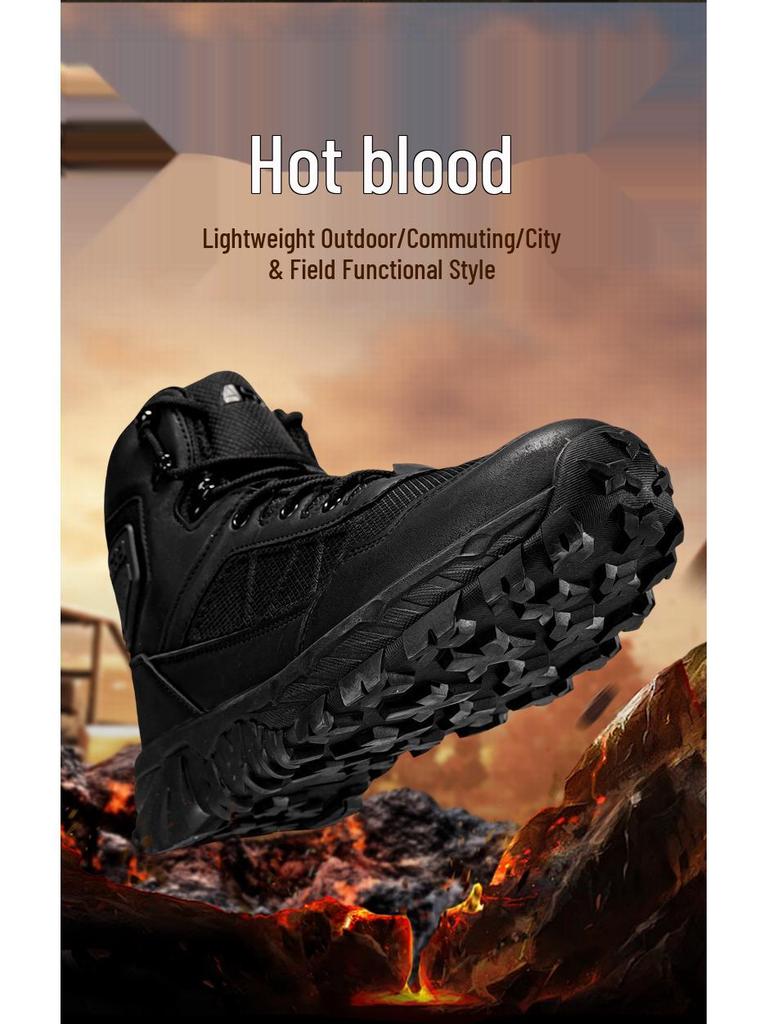 Men's Wear-Resistant Tactical Hiking Boots - Lace-Up, Outdoor Casual, Large Sizes Available