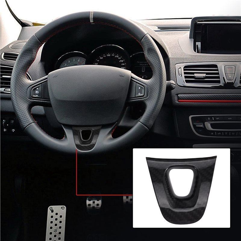 Car Steering Wheel Trim For Renault Fluence Megane 3 Carbon Fiber For Renault Megane 3 Car Accessories