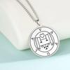 LIKGREAT Lesser Key of King Solomon Occult Sigil 72 Demon Charm Medalion Necklace for Men Women Stainless Steel Magic Talisman