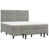 Vidaxl Letto Continentale Con Materasso, Grigio Chiaro, 160X200Cm, Velluto