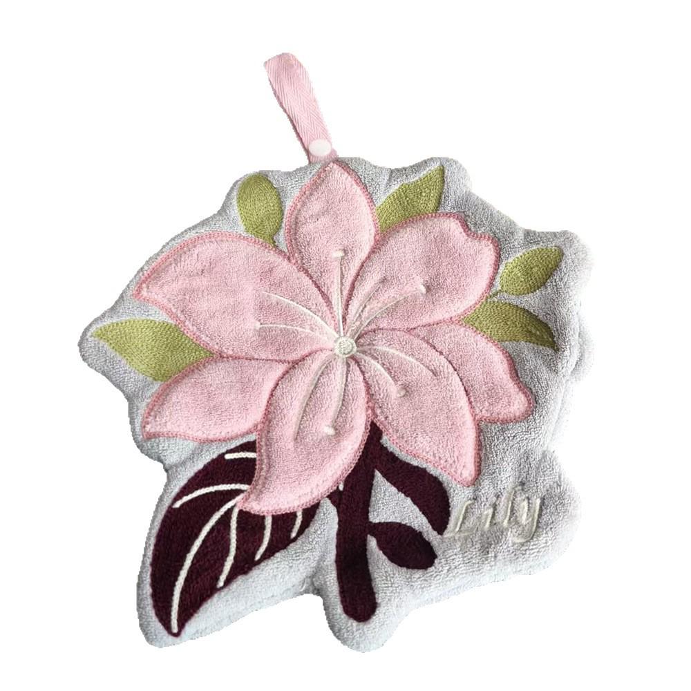High-Quality Absorbent Flower Snap Button Hand Towel - Durable and Shed-Free, Perfect for Kitchen or Kids Souvenir
