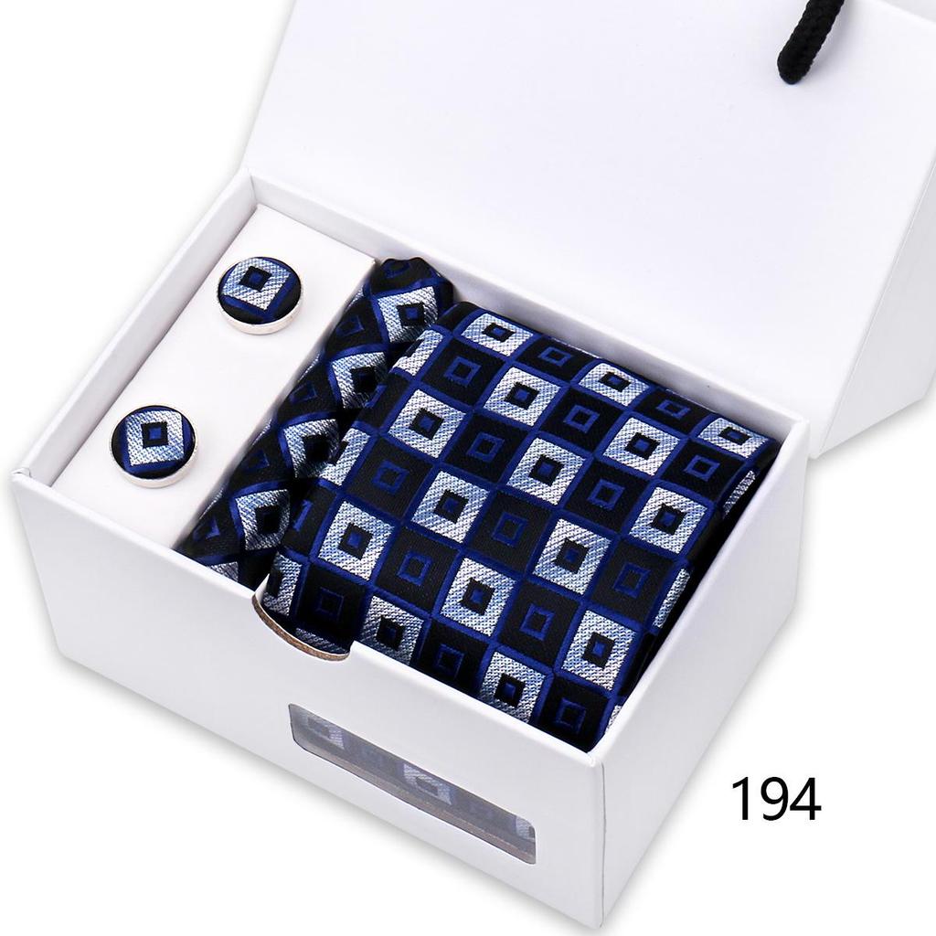 Men's High-End Polyester Tie & Pocket Square Set for Weddings and Formal Wear
