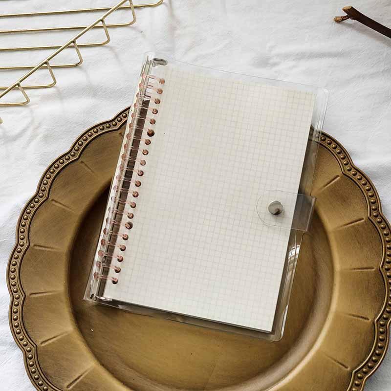 B5 A5 Transparentes PVC Weich Loseblatt-Optik 20 Löcher Farbiger Plastikclip Metallclip Handbuch Abnehmbare Abdeckung Schreibwaren
