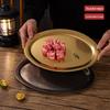 Japanese Retro 304 Stainless Steel Egg-Shaped Antique Oval Plate for BBQ and Cafes