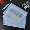 5PCS plastic envelope, transparent reusable plastic envelope waterproof folder with buttons, A4 size, for school office use
