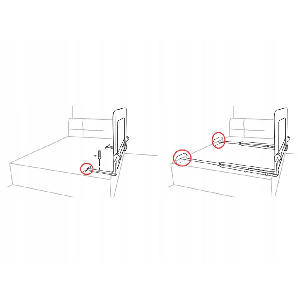 Protective Bed Rail 180 X 42 X 35 Cm Nukido Gray