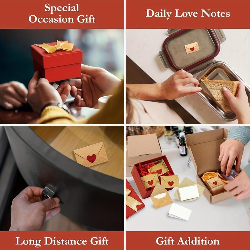 30/60 Stück Kleine Umschläge Mit Herz-Aufklebern Liebesbotschaftskarten Für Hochzeiten, Valentinstagsgeschenke Für Freund, Freundin