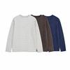 Unisex Vintage Stripe Long Sleeve T-Shirt Loose Fit Crew Neck Casual Top Daily Wear