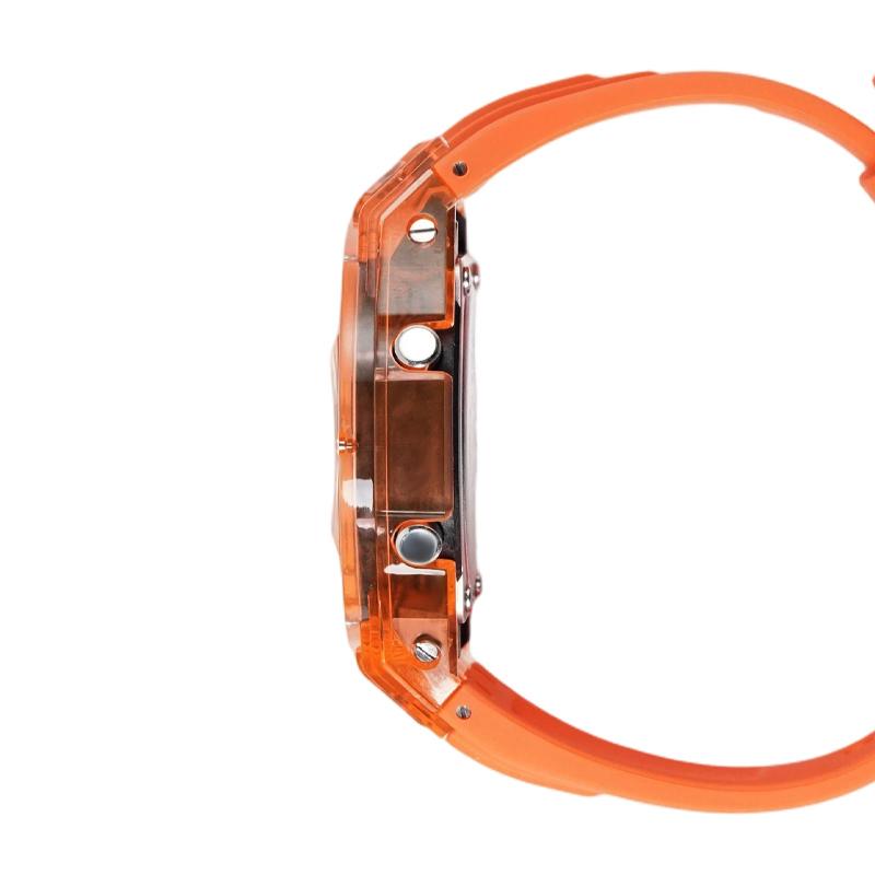 Casio Customized Watch Modified Series Lava Orange Burst Waterproof Luminous Quartz Unisex Black Dial GA-2100SU-1A