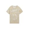 Mickey Series Casual Sports Allover Print Round Neck T-Shirt Unisex Tops Khaki AHSS273-1