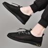 Brand Men Casual Summer Shoes 2024 Lightweight Casual Leather Shoes Men Comfortable for Men Driving Shoes Hollow Out Male Shoes