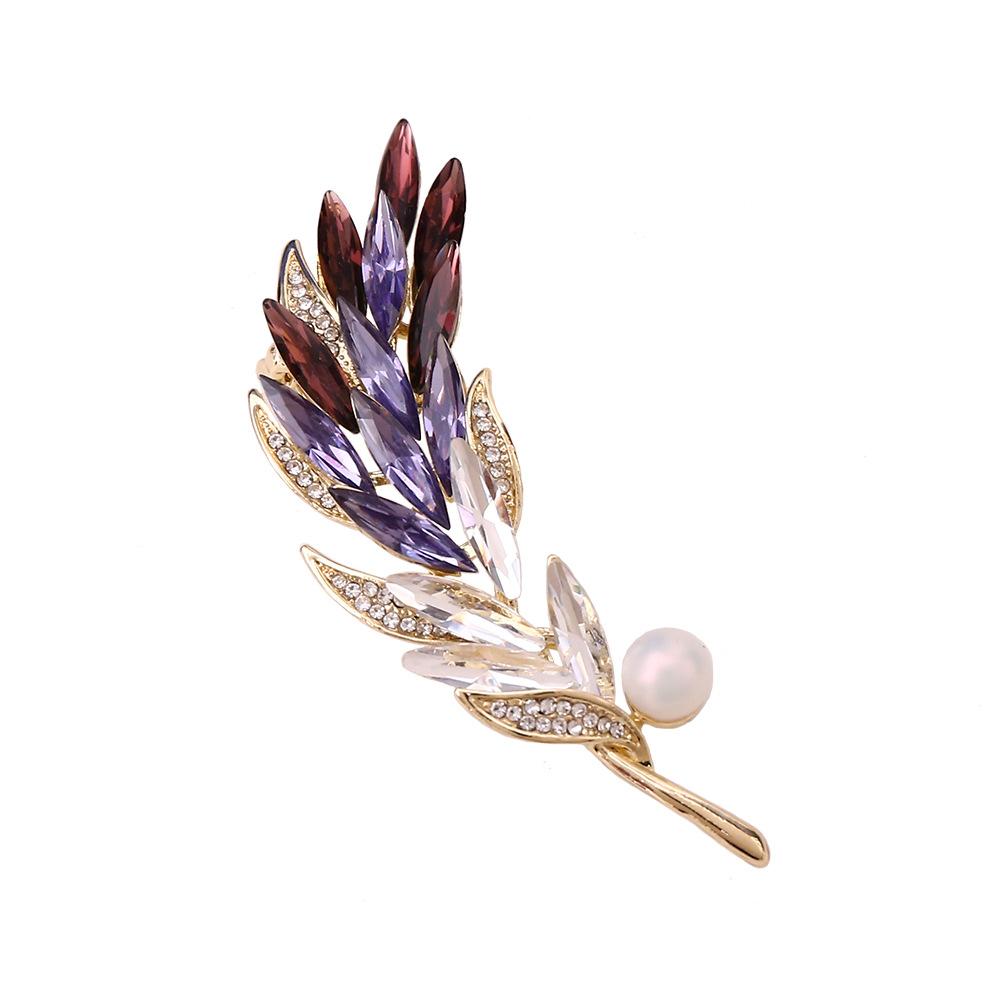 Exquisite Crystal Wheat Ear Brooch, High-end Female Personality Versatile Corsage Light Luxury Niche Design Pin, Clothes Accessories 2026