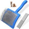 2PCS Slicker Brush for Dogs & Pet Comb, Dog Grooming Brush with Extra Long Pins for Goldendoodles, Poodles, Labradoodles to