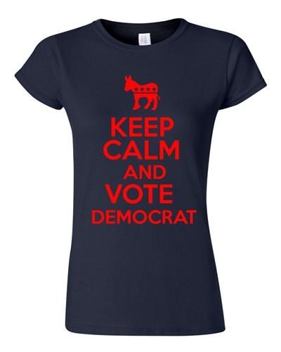 Junior Keep Calm And Vote Democrat Politics Novelty Statement T-Shirt Tee Unisex T-Shirt