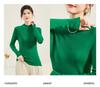 Wardrobe BI Comfortable Base Spring and Autumn Sheep Wool Half High Collar Long Sleeve Solid Color Versatile Women's Woolen Sweater