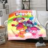 Popples Flannel Blanket Soft Warm All-Season Throw, Design for Camping, Car Travel, Hiking Sofa, Bed, Office Perfect Gift for Parties