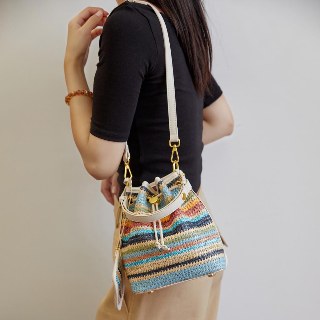 Summer Niche Woven Bag Women's New Fashion Hand-woven Straw Bag Versatile Shoulder Messenger Bag