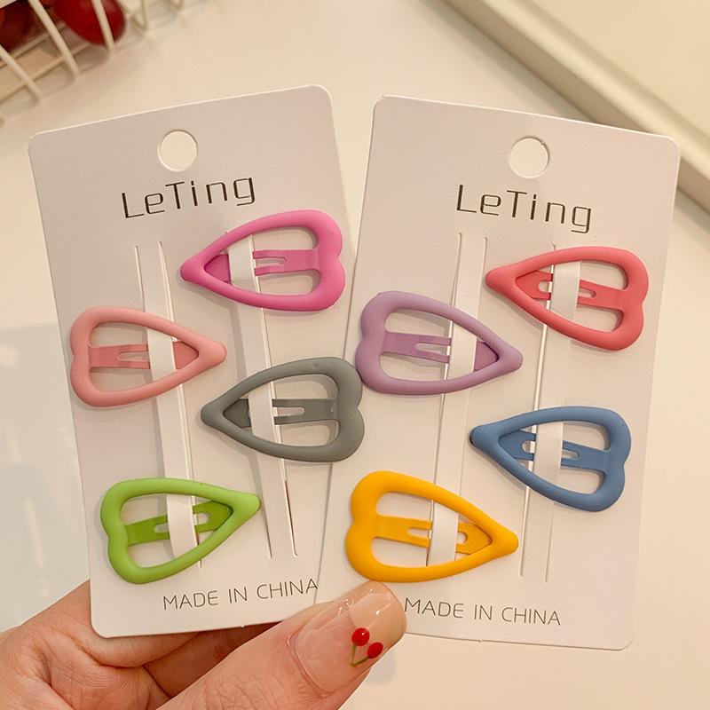 8 Pcs Children Cute Colors Geometric Stars Heart Ornament Hair Clips Girls Lovely Sweet Hairpins Kid Hair Accessories