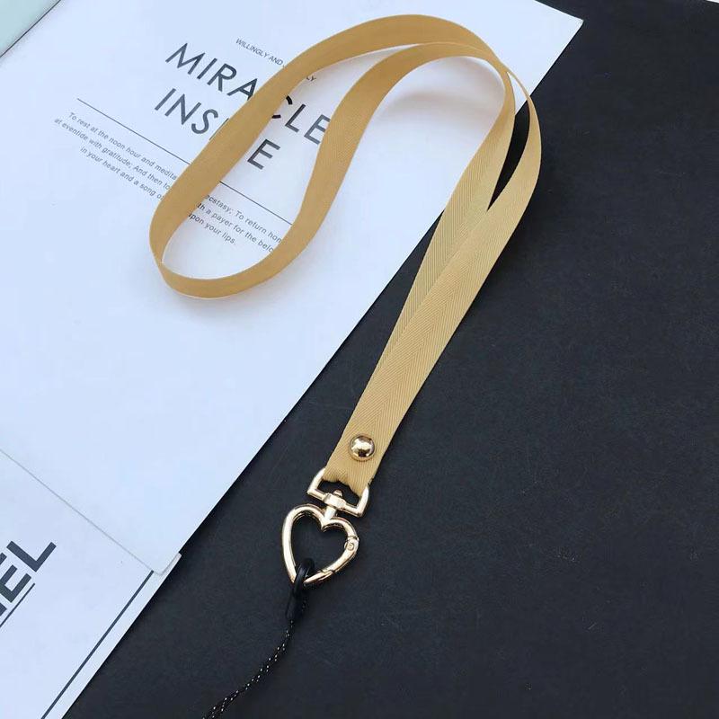 Colorful Long Phone Lanyard for Girls with Peach Heart Clasp, Ideal for Keys, Work ID, Earphone Case, Universal Anti-Lost Design