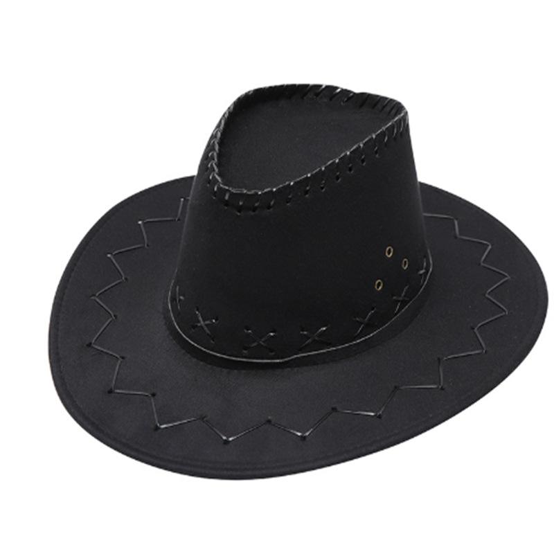 Faux Leather Suede Western cowboy Hat for Men Women Fedora Outdoor Wide Brim For Beach Travel Vacation Party Cosplay Cap Gifts