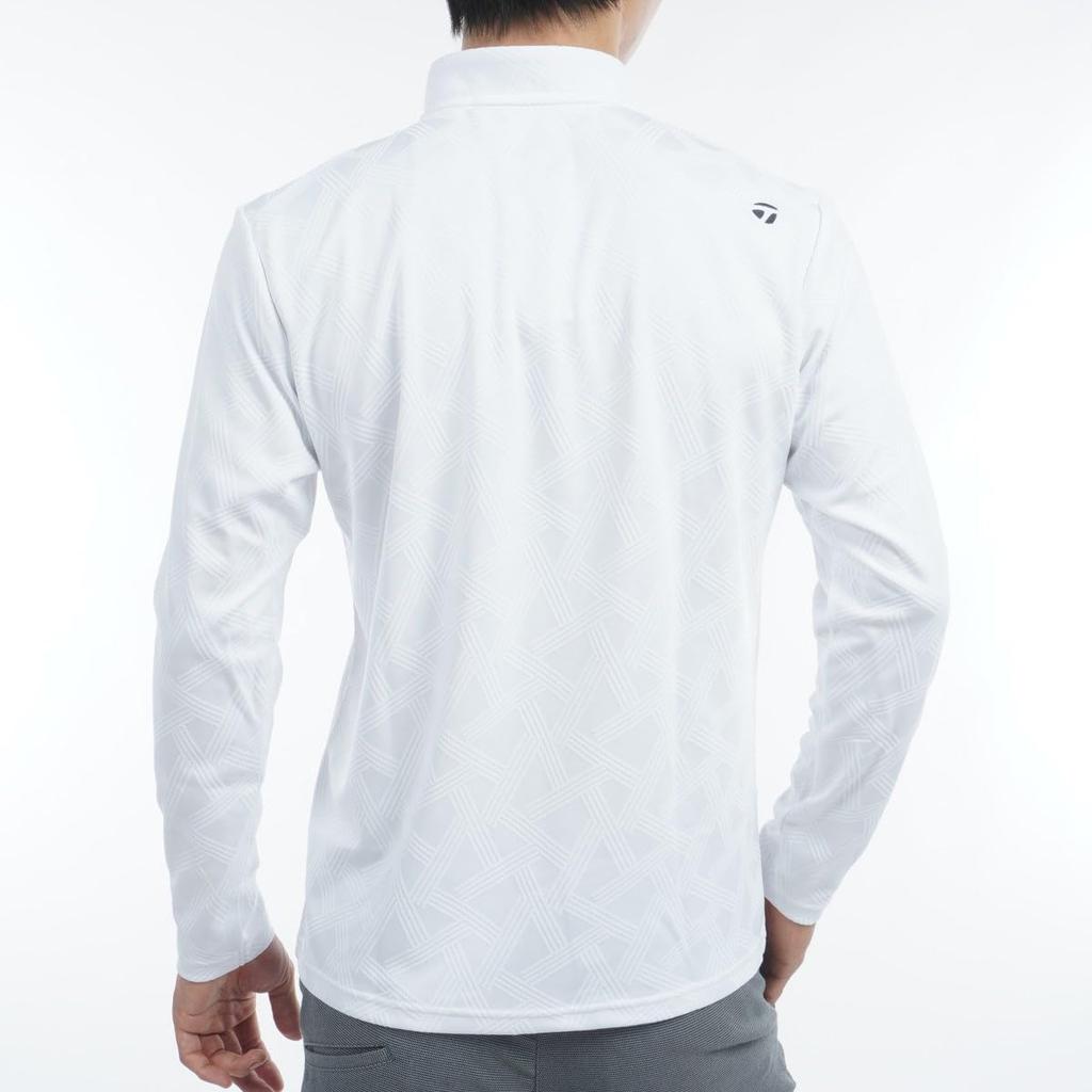TaylorMade Unite Color Long Sleeve Polo Shirt, White, Size M, Men's, 2024FW, UN351