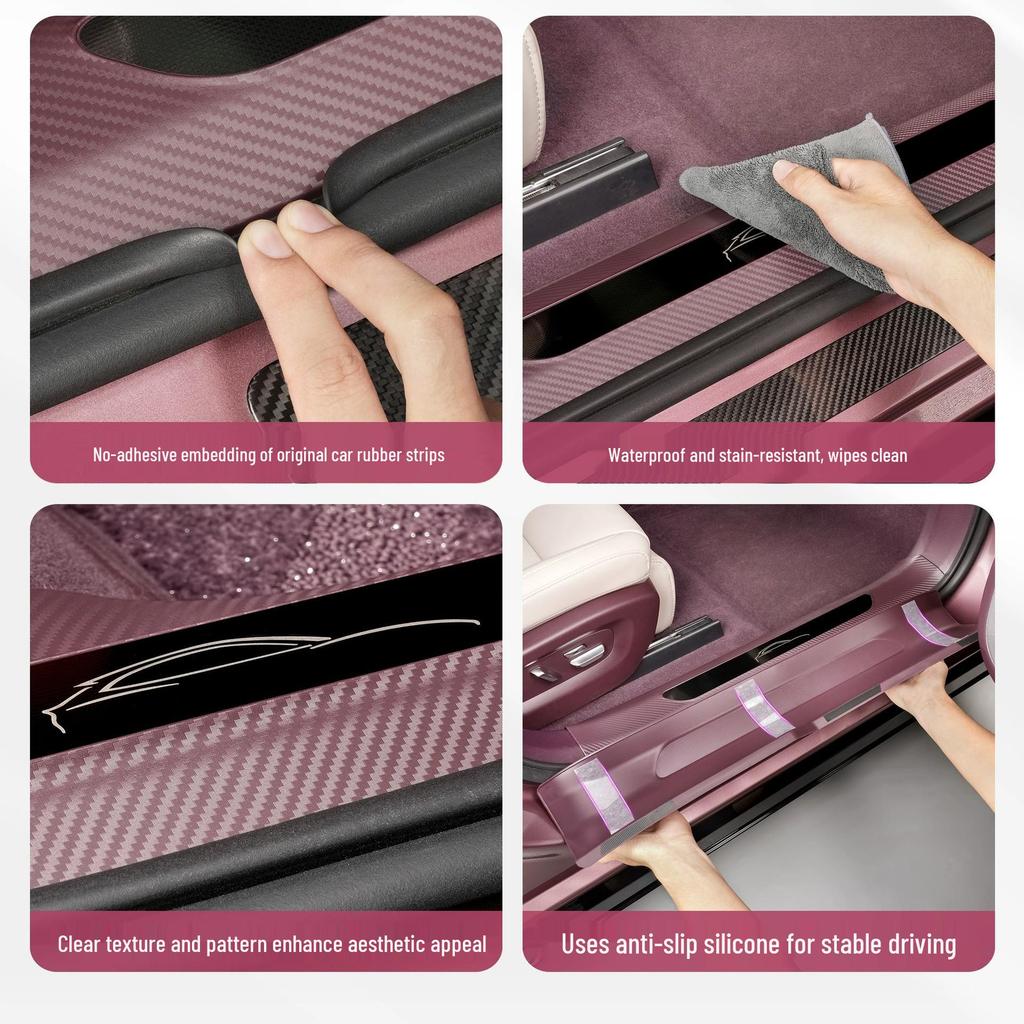 Xiaomi YU7 Adhesive-Free Carbon Fiber Welcome Pedal & Rear Bumper Protector