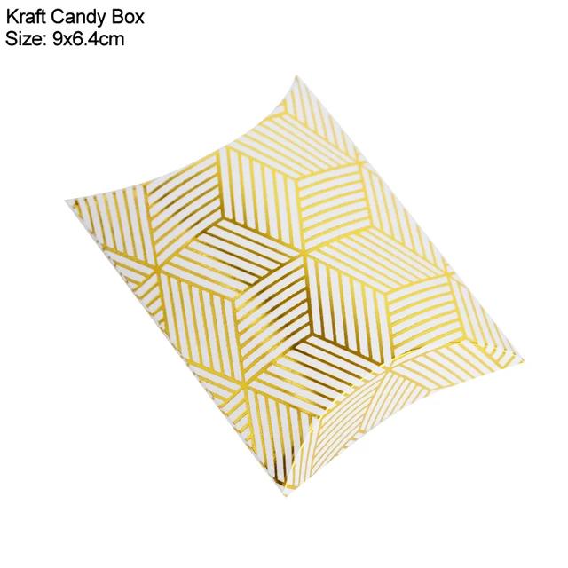New 10/20/30Pcs Pillow Candy Box Kraft Paper Christmas Gift Packaging Boxes Candy Bags Wedding Favors Birthday Party Decorations