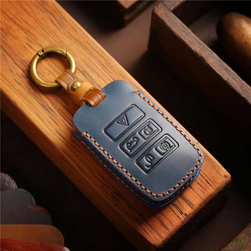 High Quality Leather Car Remote Key Cover Case Holder shell For Jaguar New F-PACE S-TYPE C-X16 V12 XE XJ XJL XF E-PACE Guitar