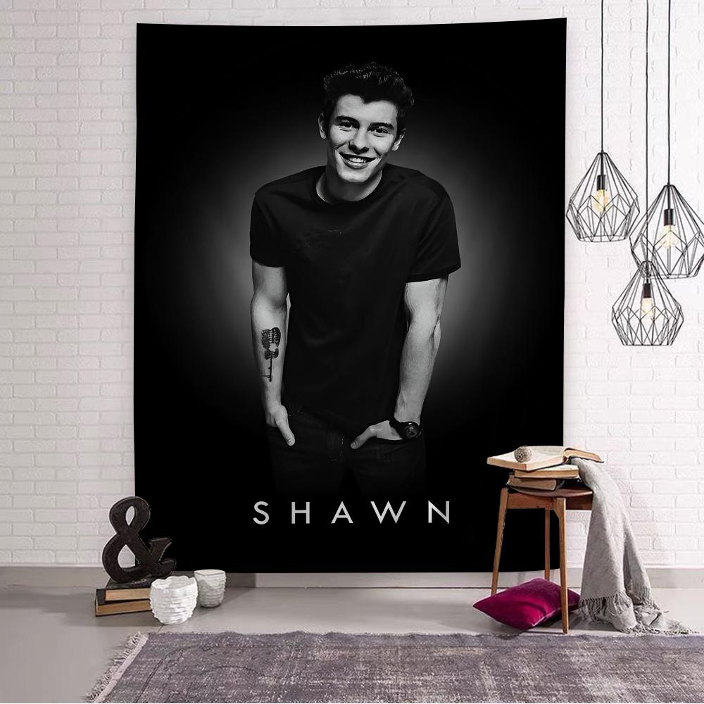Zpěvák Shawn Mendes Hippie Nástěnné Tapiserie Umění Sci-Fi Místnost Domácí Dekorace Kawaii Dekorace Místnosti