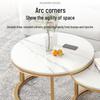 Compact Wrought Iron and Particleboard Coffee Table with Sintered Stone Surface