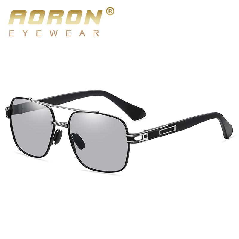aoron Men's and Women's Fashion Polarized Sunglasses Retro Metal UV-proof Sunglasses