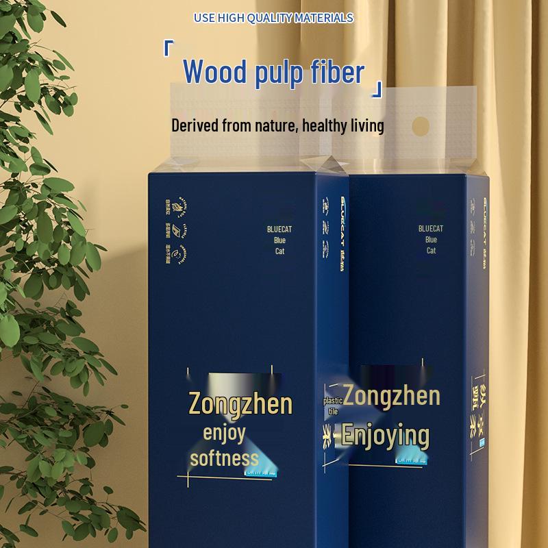 Blue Cat 12er-Pack Verdicktes Toilettenpapier - 800g Großrollen für den Heim- und Gewerbegebrauch