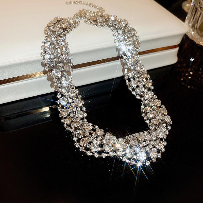 Retro Rhinestone Water Drop Tassel Pearl Necklace – Elegant Clavicle Chain Fashion Jewelry for Women