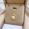 Bird'S Nest Pearl Zircon Light Luxury Temperament Gorgeous Full Diamond Necklace Female Versatile Clavicle Chain Titanium Steel
