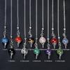 New Style Gemstone Crystal Ball Pendulum Healing Natural Stone Crystal Pendant with Chain for Decompression