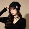 Ear Protection Women's Beanie Hat Star Pattern Winter Warm Hat Brimless Knit Hat  For Women Girls