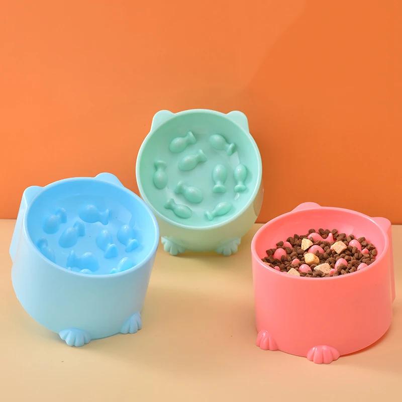 

Anti-Choking Pet Slow Feeder Bowl for Cats and Dogs Neck Protection High Foot Raised Cat Food Water Bowl