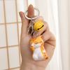 10pcs Cartoon Cute Face-Covering Keychain Cartoon Bag Pendant Small Glue Head Cat Keychain Cartoon Cute Kitten Keychain