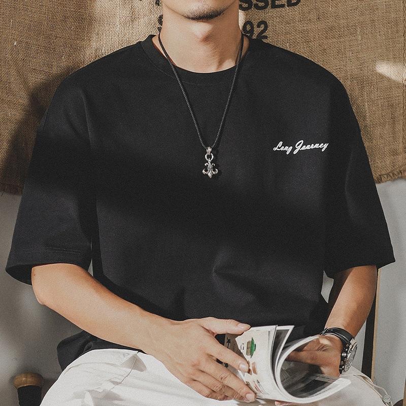 Short Sleeve Men s Cotton Loose Printed Top Crew Neck Versatile T-Shirts Men’s S