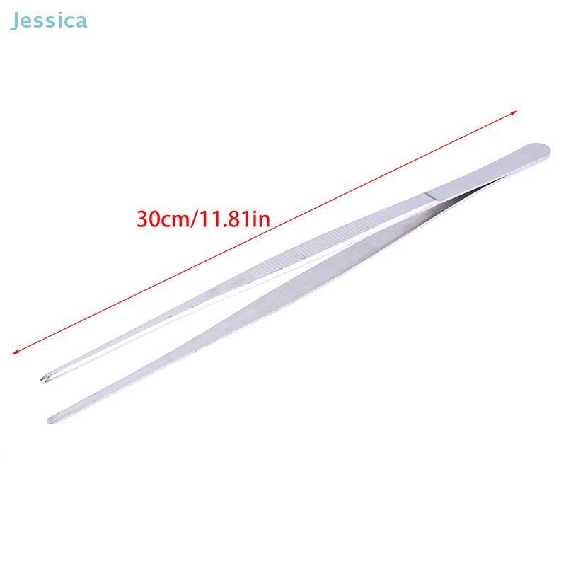 Stainless Steel Korean BBQ Tongs - Thickened & Extended Barbecue Tweezers, Food Plating Tool for Hotels & Grilling