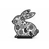 Easter Decoration, Black Openwork Bunny, Standing Table Decoration