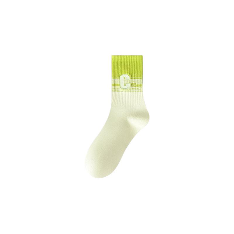 Women's Pure Cotton Mid-Calf Socks: Breathable, Sweat-Absorbing, Ideal for Running, Jump Rope, and Casual Sports. Perfect for Spring and Autumn.