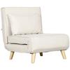 Sleeper Chair, 6-Level Adjustable Backrest, Linen Look, Up To 120 Kg, Cream